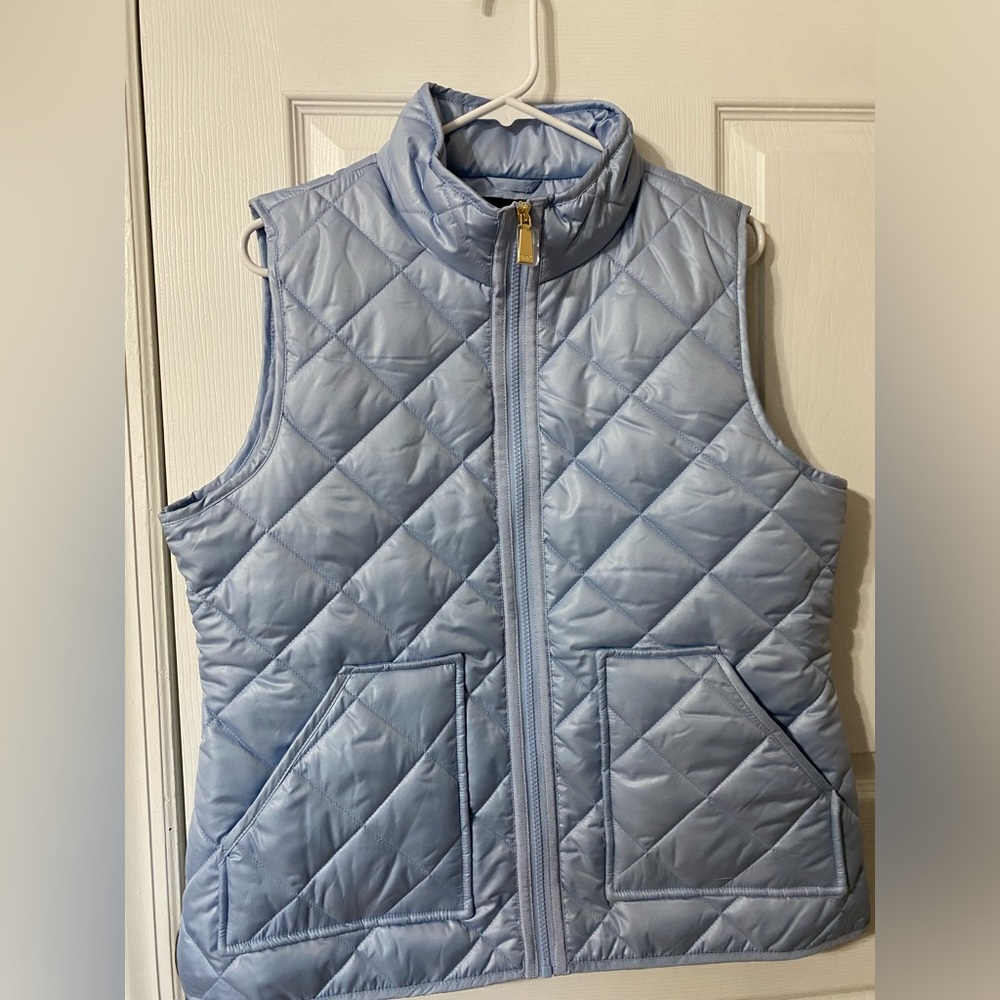 Kate Spade NWT puffer vest in shaker blue.  MSRP $208